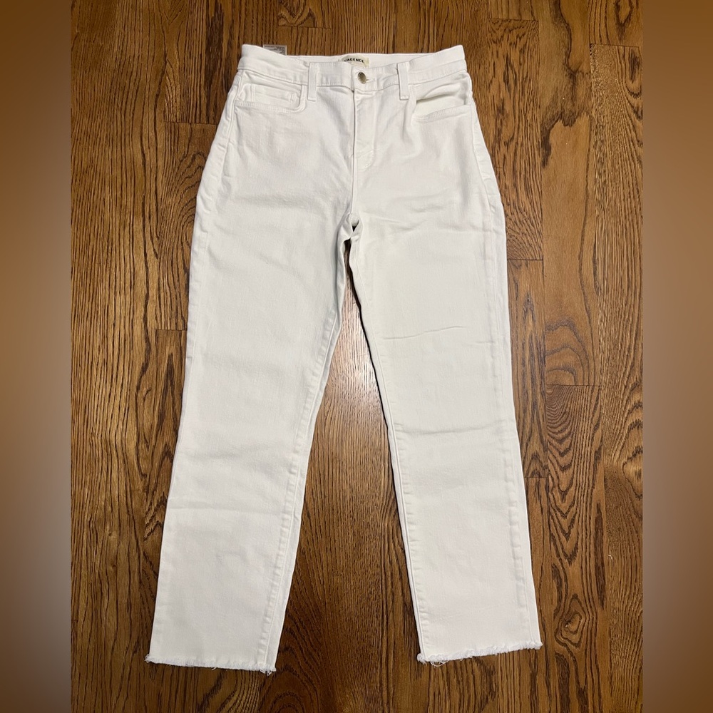 L’AGENCE Skinny Cream Ankle Jeans